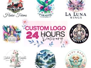 Watercolor or Hand-Drawn Artistic Logo